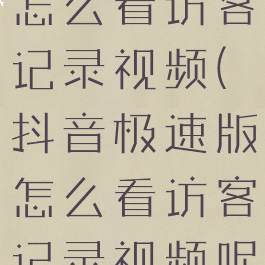 抖音极速版怎么看访客记录视频(抖音极速版怎么看访客记录视频呢)