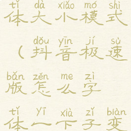 抖音极速版怎么设置字体大小模式(抖音极速版怎么字体一下子变很大怎么还原)