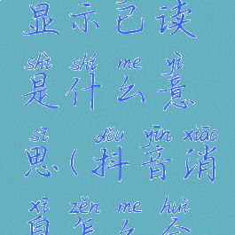 抖音消息显示已读是什么意思(抖音消息怎么会显示已读)