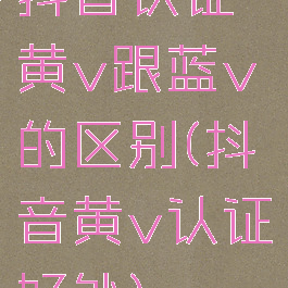 抖音认证黄v跟蓝v的区别(抖音黄v认证好处)