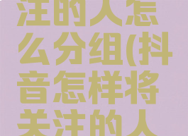 抖音里关注的人怎么分组(抖音怎样将关注的人分组)