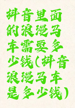 抖音里面的浪漫马车需要多少钱(抖音浪漫马车是多少钱)