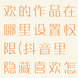 抖音隐藏喜欢的作品在哪里设置权限(抖音里隐藏喜欢怎么设置)