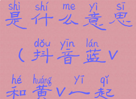 抖音黄v蓝v是什么意思(抖音蓝v和黄v一起认证吗)