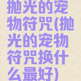 抛光的宠物符咒(抛光的宠物符咒换什么最好)