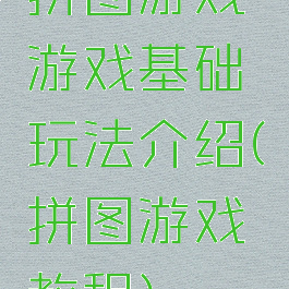 拼图游戏游戏基础玩法介绍(拼图游戏教程)