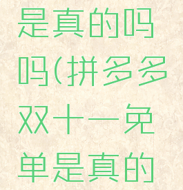 拼多多双十一免单是真的吗吗(拼多多双十一免单是真的吗吗安全吗)