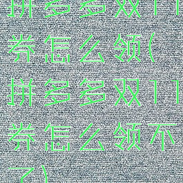 拼多多双11券怎么领(拼多多双11券怎么领不了)