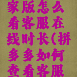 拼多多商家版怎么看客服在线时长(拼多多如何查看客服上线时间)