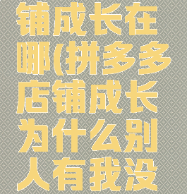 拼多多店铺成长在哪(拼多多店铺成长为什么别人有我没有)