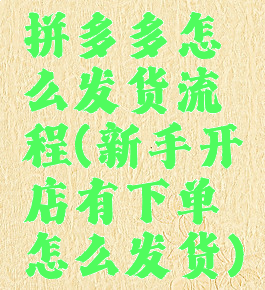 拼多多怎么发货流程(新手开店有下单怎么发货)