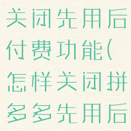 拼多多怎么关闭先用后付费功能(怎样关闭拼多多先用后付款功能)