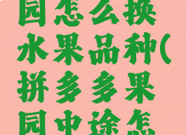 拼多多果园怎么换水果品种(拼多多果园中途怎么换果树)