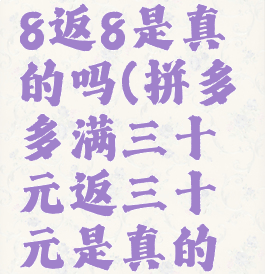 拼多多满38返8是真的吗(拼多多满三十元返三十元是真的吗)