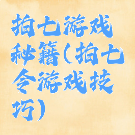 拍七游戏秘籍(拍七令游戏技巧)