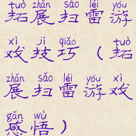 拓展扫雷游戏技巧(拓展扫雷游戏感悟)