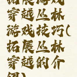 拓展游戏穿越丛林游戏技巧(拓展丛林穿越的介绍)