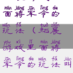 拓展游戏里面将军令的玩法(拓展游戏里面将军令的玩法叫什么)