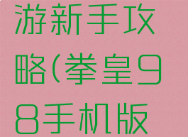 拳皇98手游新手攻略(拳皇98手机版通关)