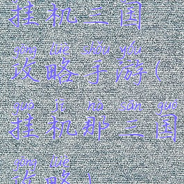 挂机三国攻略手游(挂机那三国攻略)