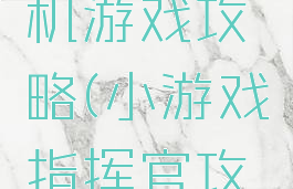 指挥官手机游戏攻略(小游戏指挥官攻略)