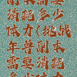 挑战年兽副本需要消耗多少体力(挑战年兽副本需要消耗多少体力才能进)