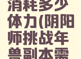 挑战年兽副本需要消耗多少体力(阴阳师挑战年兽副本需要消耗多少体力)