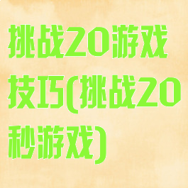 挑战20游戏技巧(挑战20秒游戏)