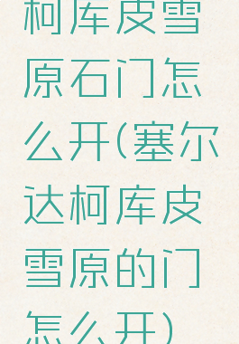 柯库皮雪原石门怎么开(塞尔达柯库皮雪原的门怎么开)