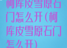 柯库皮雪原石门怎么开(柯库皮雪原石门怎么开)