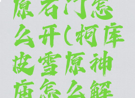 柯库皮雪原石门怎么开(柯库皮雪原神庙怎么解锁)