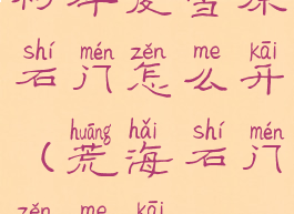 柯库皮雪原石门怎么开(荒海石门怎么开)