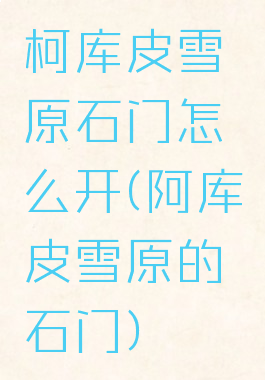 柯库皮雪原石门怎么开(阿库皮雪原的石门)