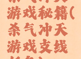 杀气冲天游戏秘籍(杀气冲天游戏支线任务)