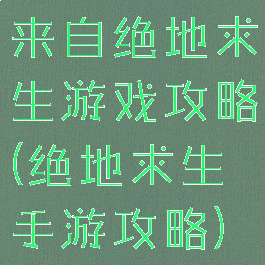 来自绝地求生游戏攻略(绝地求生手游攻略)