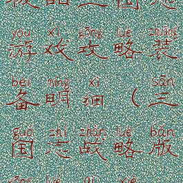 极品三国志游戏攻略装备明细(三国志战略版攻略器械)