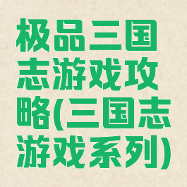 极品三国志游戏攻略(三国志游戏系列)