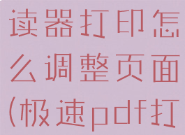 极速pdf阅读器打印怎么调整页面(极速pdf打印设置)