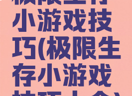 极限生存小游戏技巧(极限生存小游戏技巧大全)
