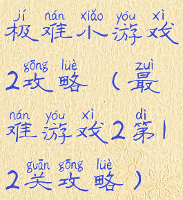 极难小游戏2攻略(最难游戏2第12关攻略)