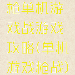 枪单机游戏战游戏攻略(单机游戏枪战)