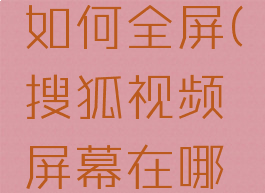 搜狐视频如何全屏(搜狐视频屏幕在哪设置)