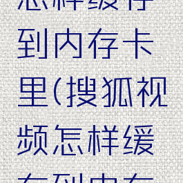 搜狐视频怎样缓存到内存卡里(搜狐视频怎样缓存到内存卡里面)