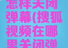 搜狐视频怎样关闭弹幕(搜狐视频在哪里关闭弹幕)