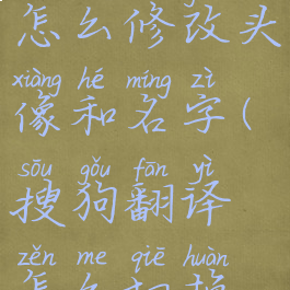 搜狗翻译怎么修改头像和名字(搜狗翻译怎么切换语言)