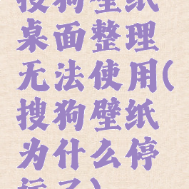 搜狗壁纸桌面整理无法使用(搜狗壁纸为什么停运了)