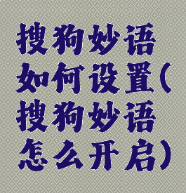 搜狗妙语如何设置(搜狗妙语怎么开启)