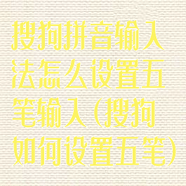 搜狗拼音输入法怎么设置五笔输入(搜狗如何设置五笔)