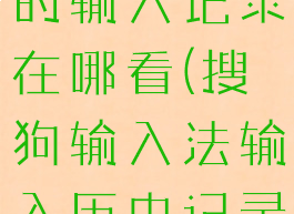 搜狗输入法的输入记录在哪看(搜狗输入法输入历史记录在哪看)