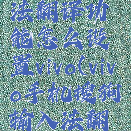 搜狗输入法翻译功能怎么设置vivo(vivo手机搜狗输入法翻译功能)